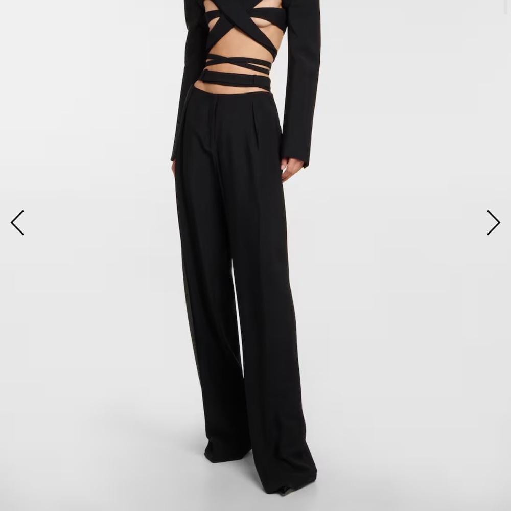 Mugler Black Wide-Leg Trousers